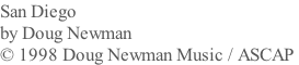 San Diego  by Doug Newman © 1998 Doug Newman Music / ASCAP